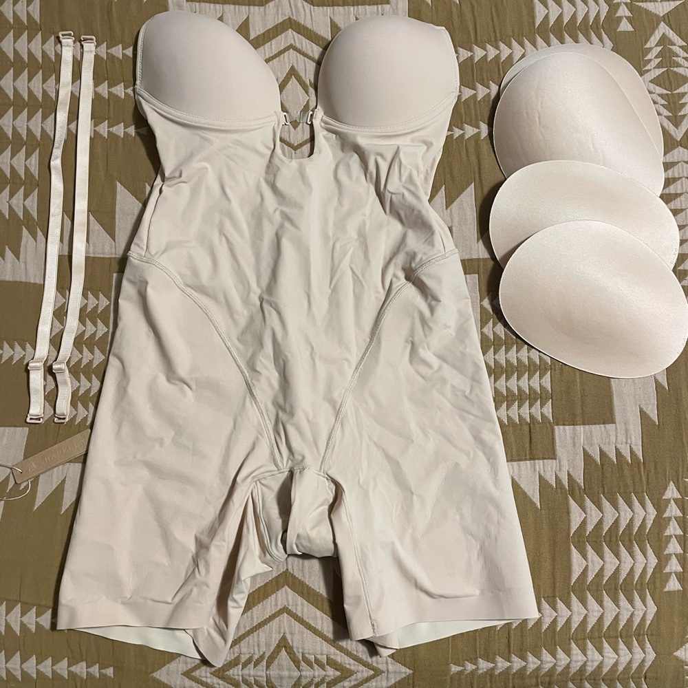 Shapellx Bare Essentials AirSlim Backless Bodysuit Shapewear in Beige